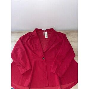 Agnes Orinda Red Blazer Jacket Womens 3X NWT Old Money Office Siren Workwear